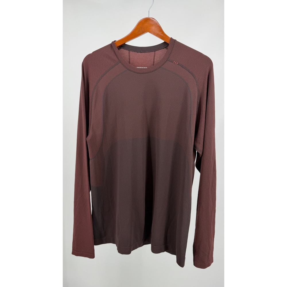 Lululemon Metal Vent Tech Long Sleeve XL Mens Red‎ Brown Shirt